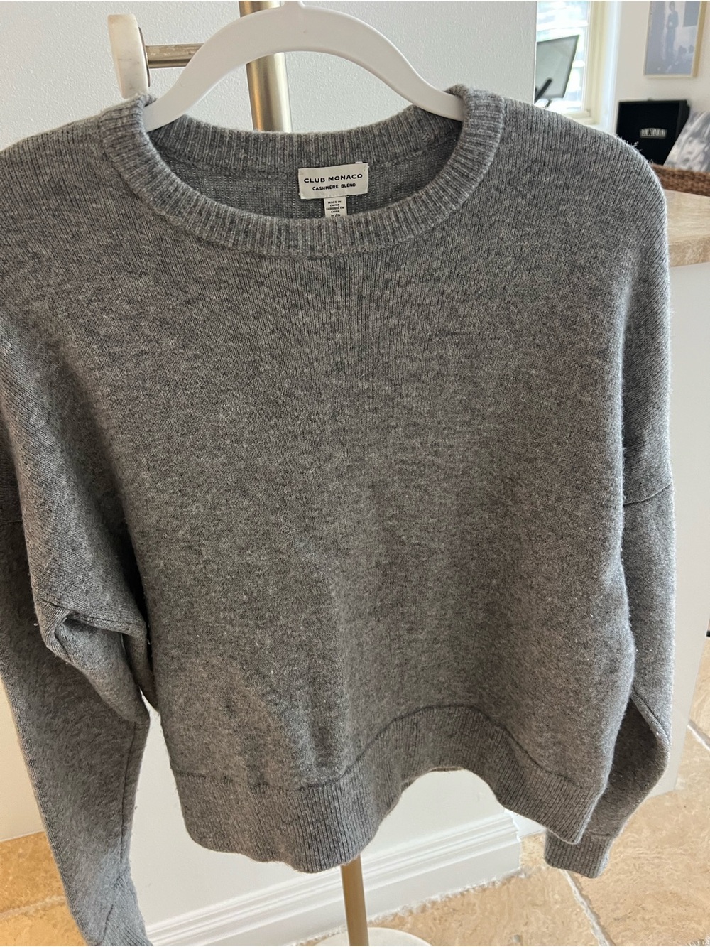 Club Monaco Heather Gray Crewneck Sweater